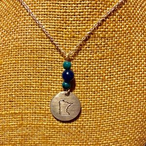 Beaded chain MN state necklace